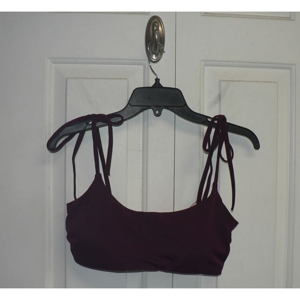 Chelsea28 Women's Easy‎ Retro Tie Strap Bikini Top Purple Nectar Large MSRP $49